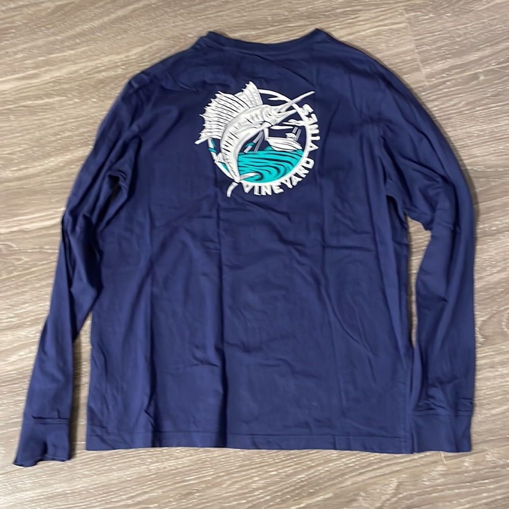 VINEYARD VINES FISHING LOGO LONG SLEEVES SHIRT BOYS XL